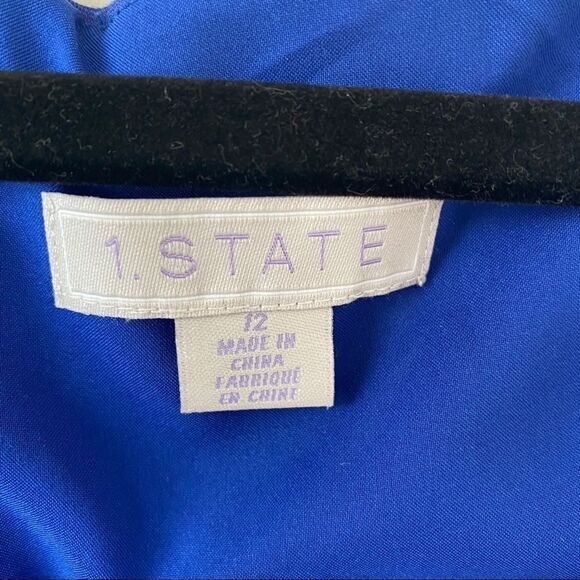 1. STATE Cold Shoulder Royal Purple Mini Dress - Picture 8 of 9